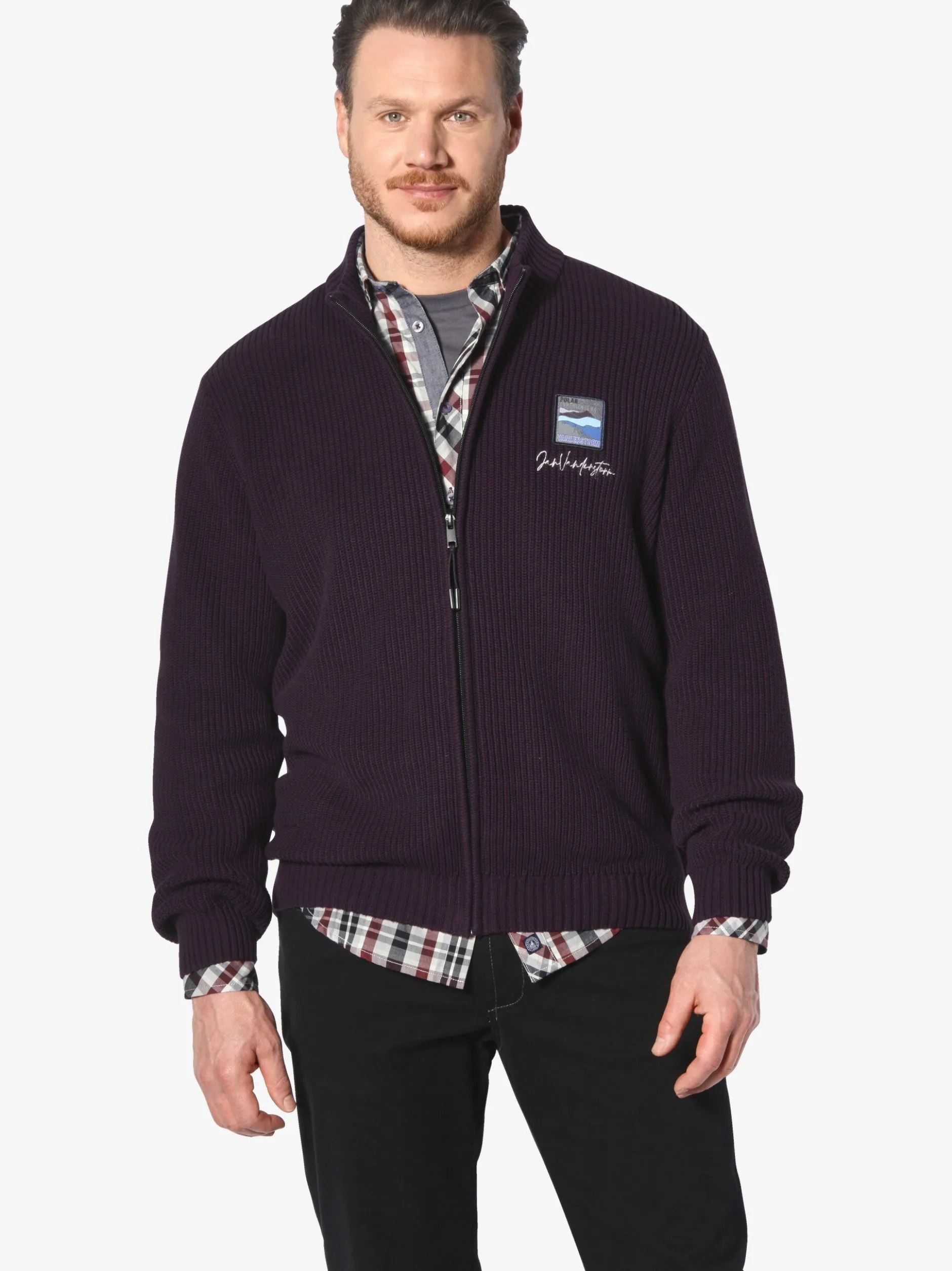 Jan Vanderstorm Herren Strickjacke - OLETARVIN in bordeaux