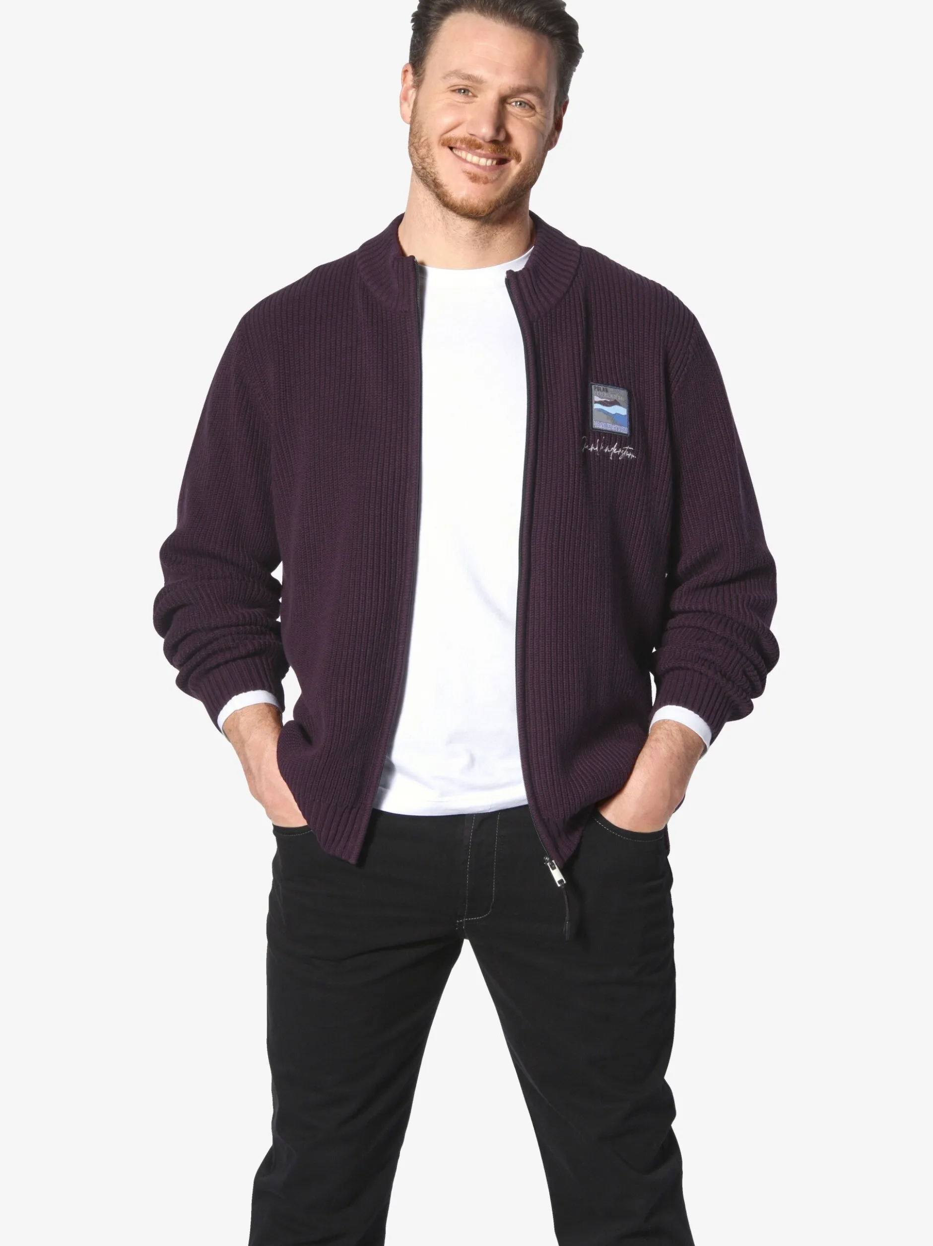 Jan Vanderstorm Herren Strickjacke - OLETARVIN in bordeaux