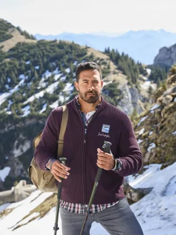 Jan Vanderstorm Herren Strickjacke - OLETARVIN in bordeaux