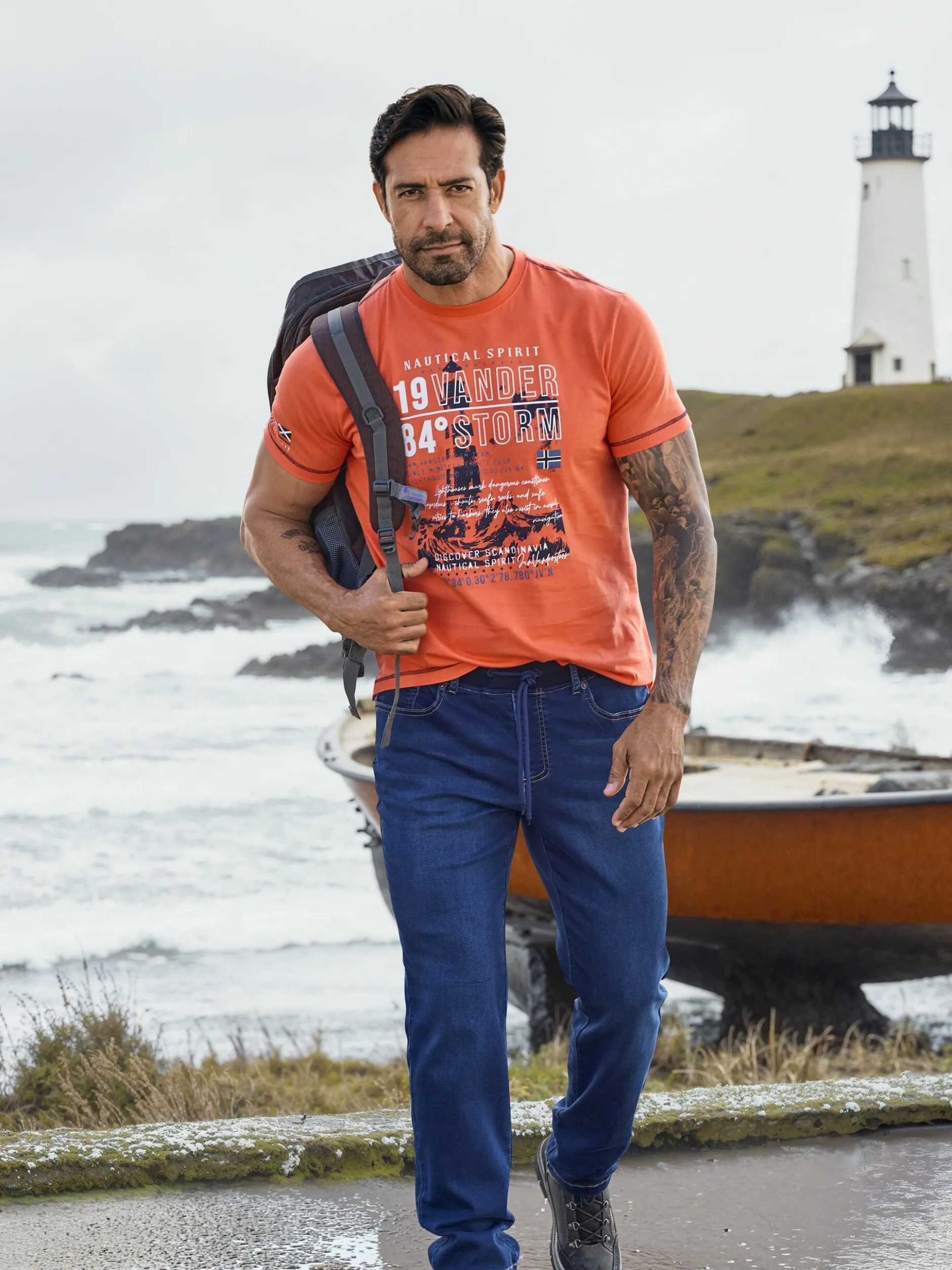 Jan Vanderstorm Herren T-Shirt - MORKHEIM in orange