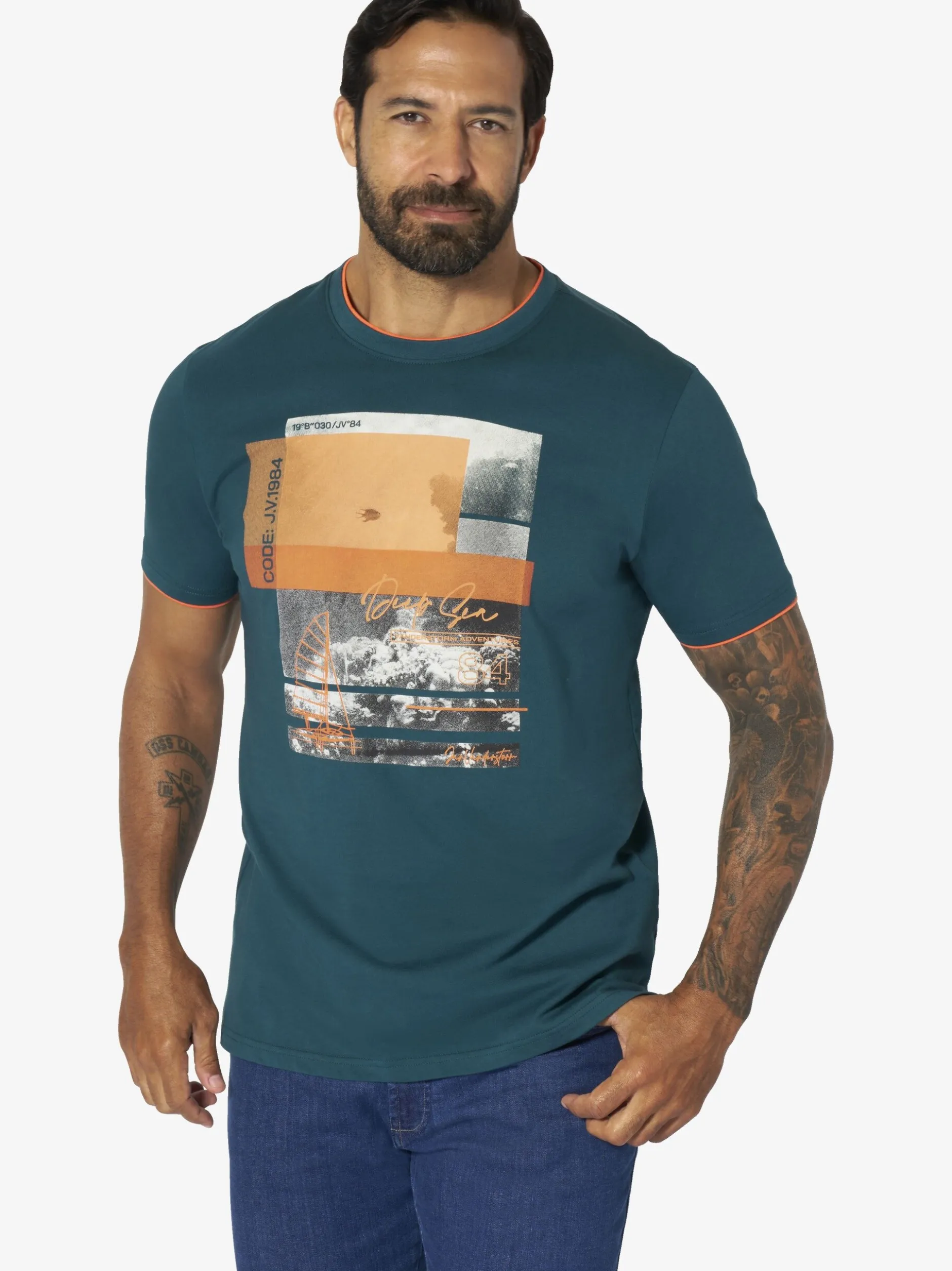 Jan Vanderstorm Herren T-Shirt - HAKEJAN in petrol