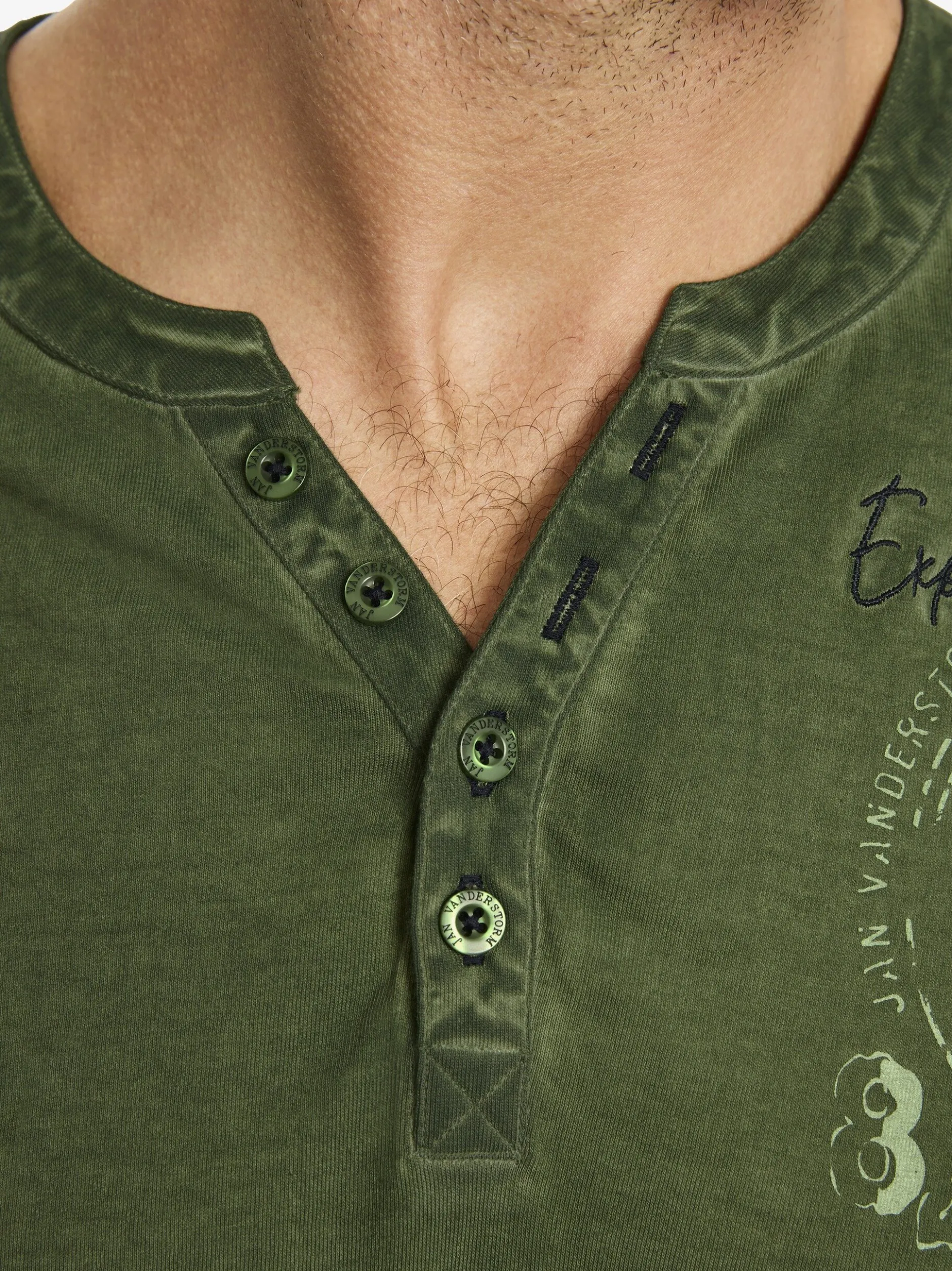 Jan Vanderstorm Herren T-Shirt - GODBERT in oliv