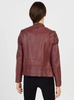 JCC Damen Lederjacke in bordeaux