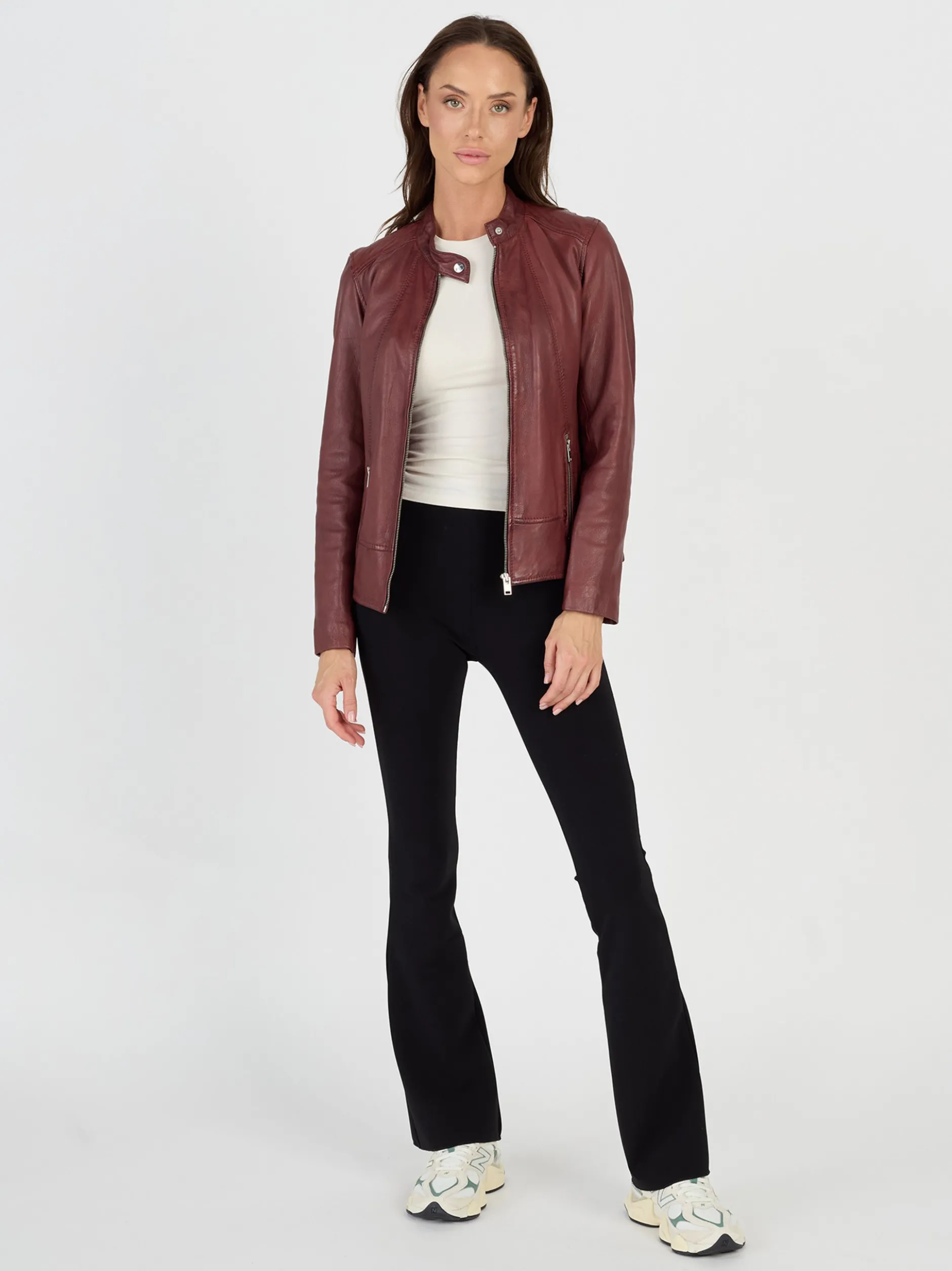 JCC Damen Lederjacke in bordeaux