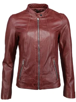 JCC Damen Lederjacke in bordeaux