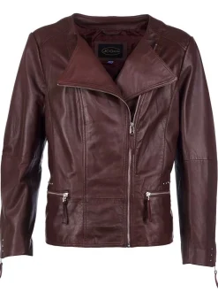 JCC Damen Lederjacke in bordeaux