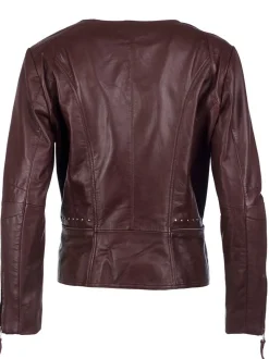 JCC Damen Lederjacke in bordeaux