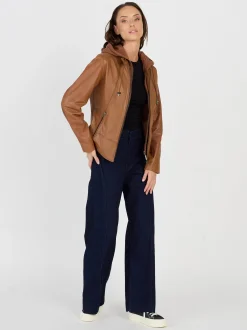 JCC Damen Lederjacke in cognac