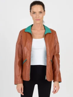 JCC Damen Lederjacke in cognac