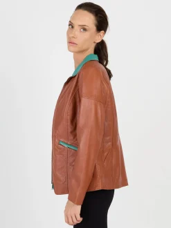 JCC Damen Lederjacke in cognac