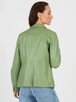 JCC Damen Lederjacke in grün