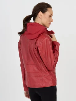JCC Damen Lederjacke in rot