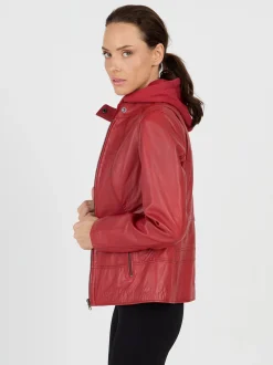 JCC Damen Lederjacke in rot