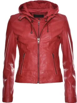 JCC Damen Lederjacke in rot