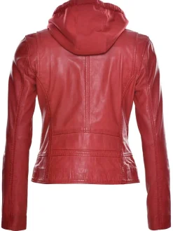 JCC Damen Lederjacke in rot