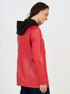 JCC Damen Lederjacke in rot