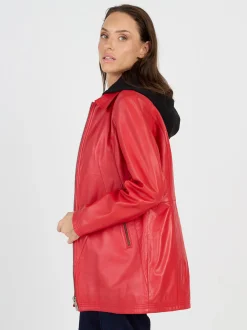 JCC Damen Lederjacke in rot