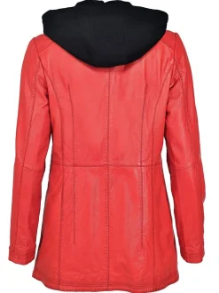 JCC Damen Lederjacke in rot