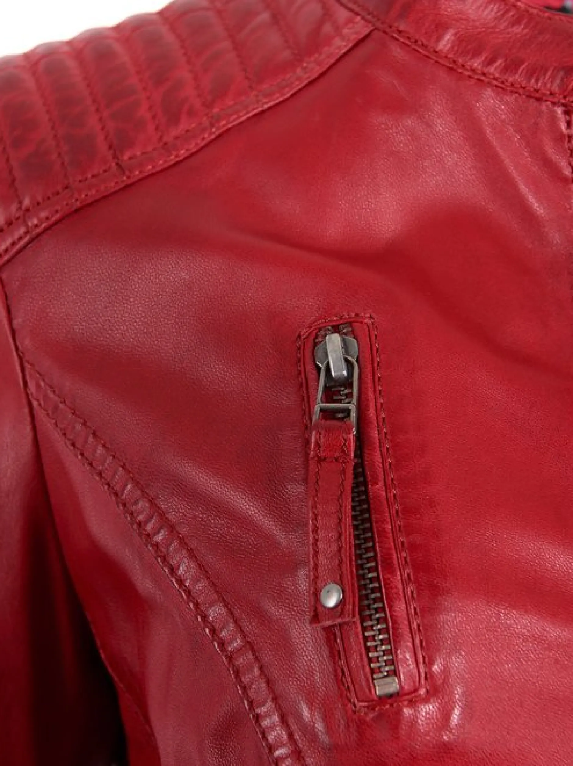 JCC Damen Lederjacke in rot