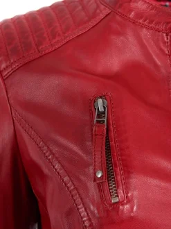 JCC Damen Lederjacke in rot