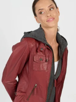 JCC Damen Lederjacke in rot