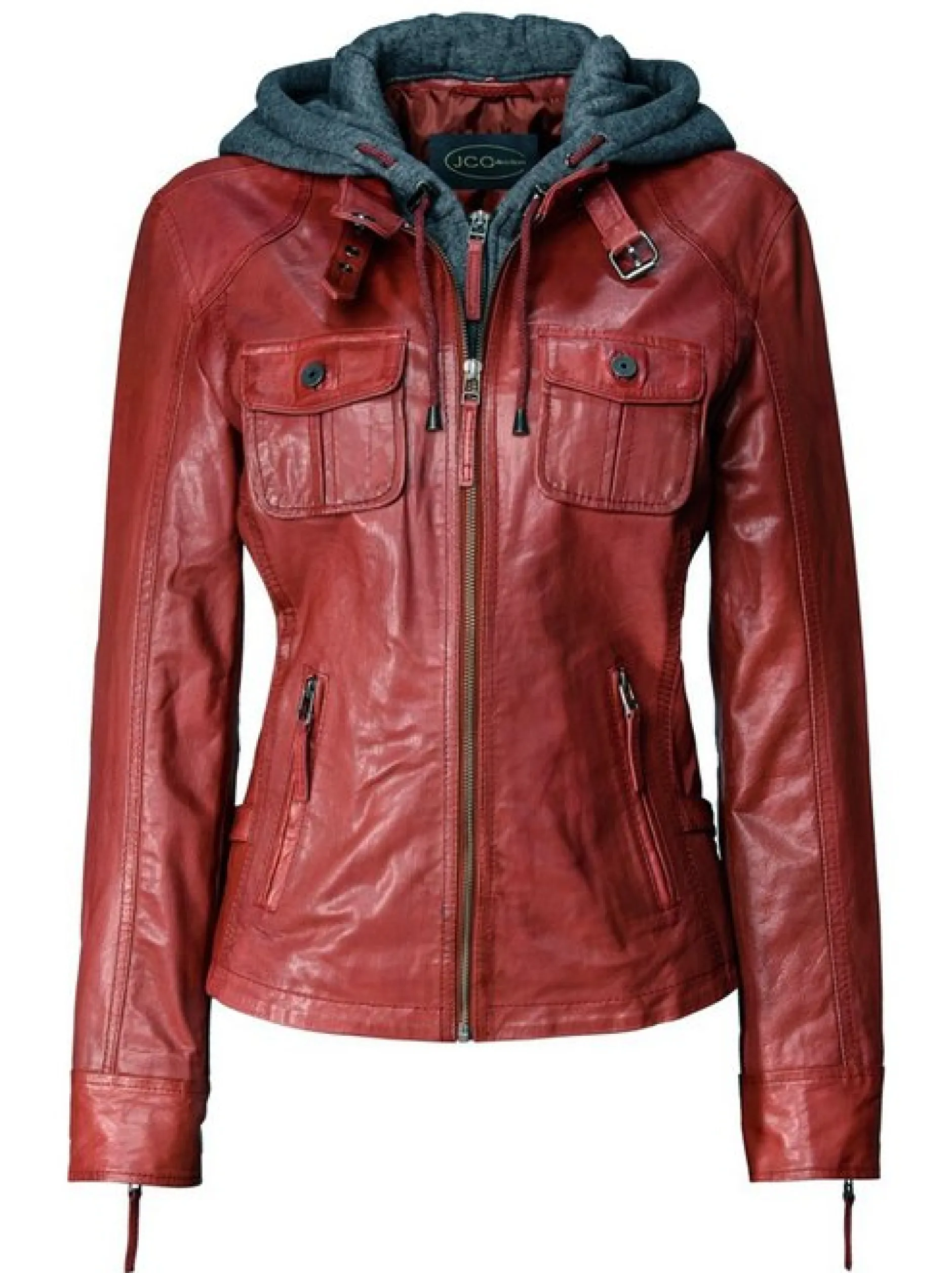 JCC Damen Lederjacke in rot