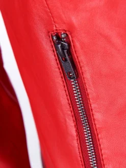 JCC Damen Lederjacke in rot