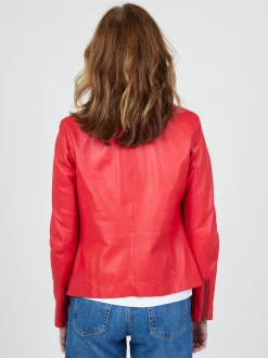 JCC Damen Lederjacke in rot