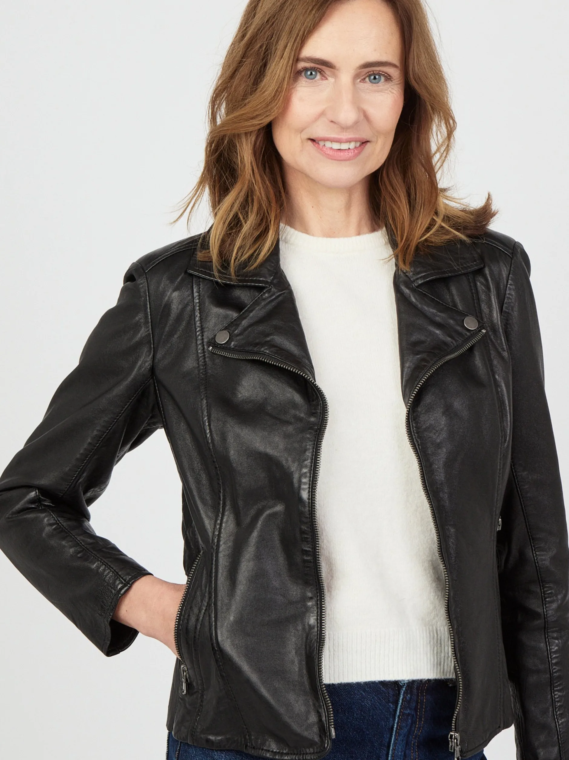 JCC Damen Lederjacke in schwarz