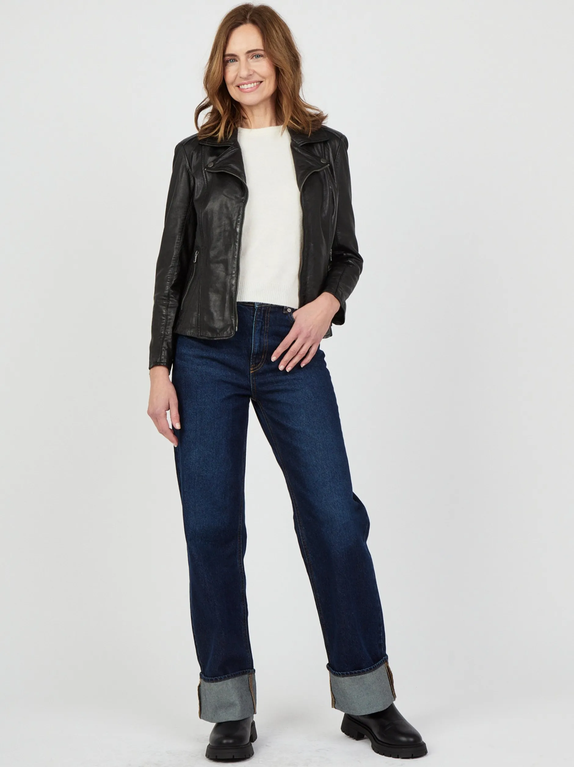 JCC Damen Lederjacke in schwarz