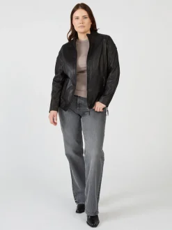JCC Damen Lederjacke in schwarz