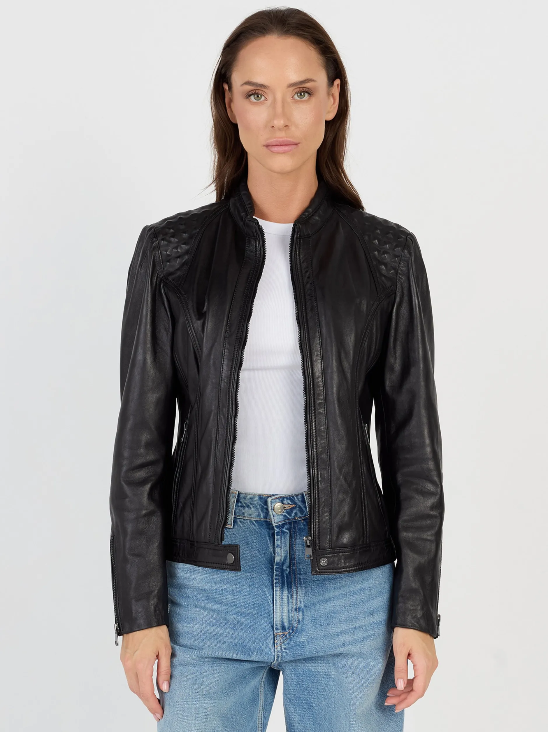 JCC Damen Lederjacke in schwarz