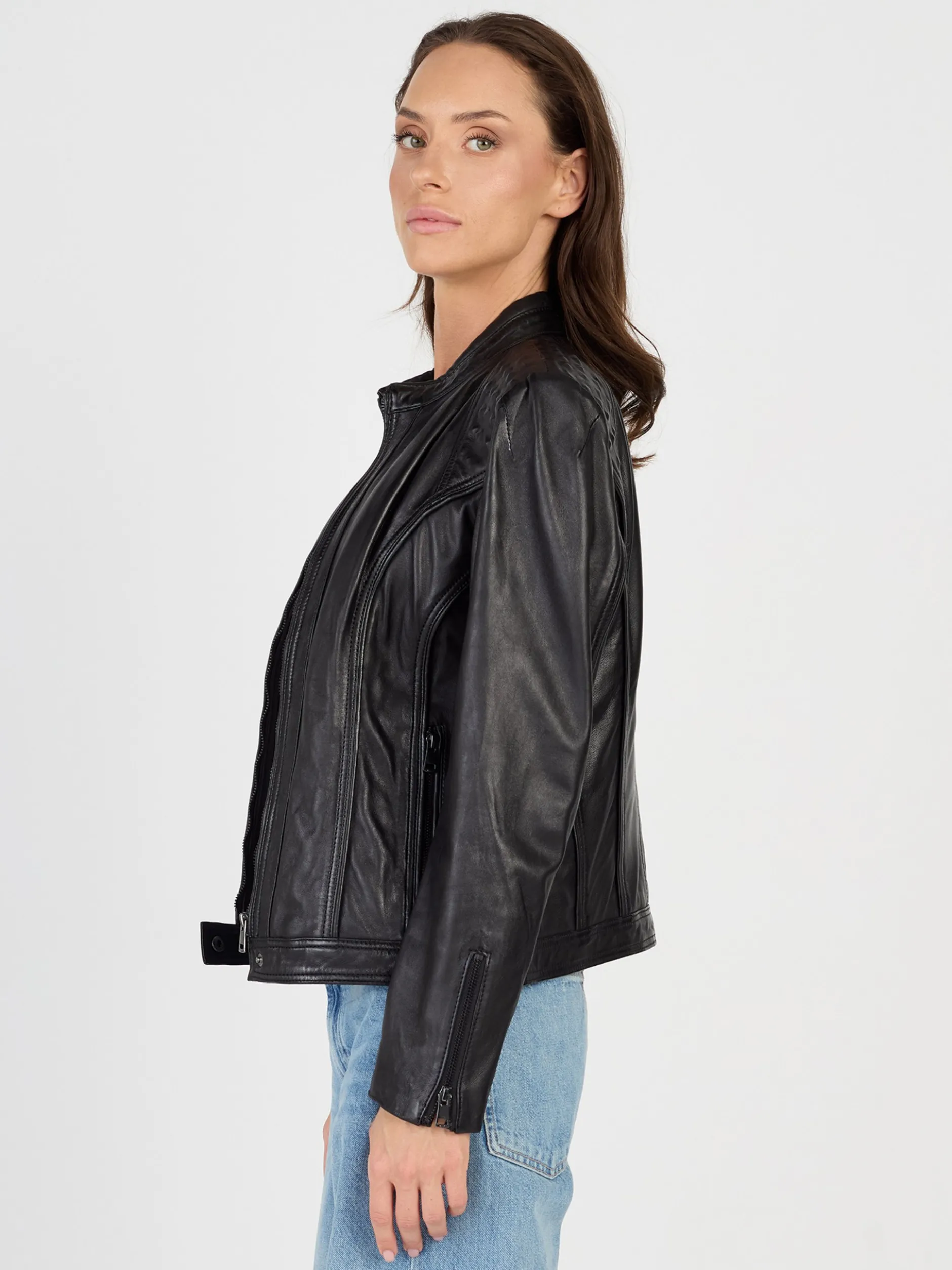 JCC Damen Lederjacke in schwarz