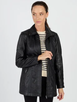 JCC Damen Lederjacke in schwarz