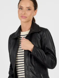 JCC Damen Lederjacke in schwarz