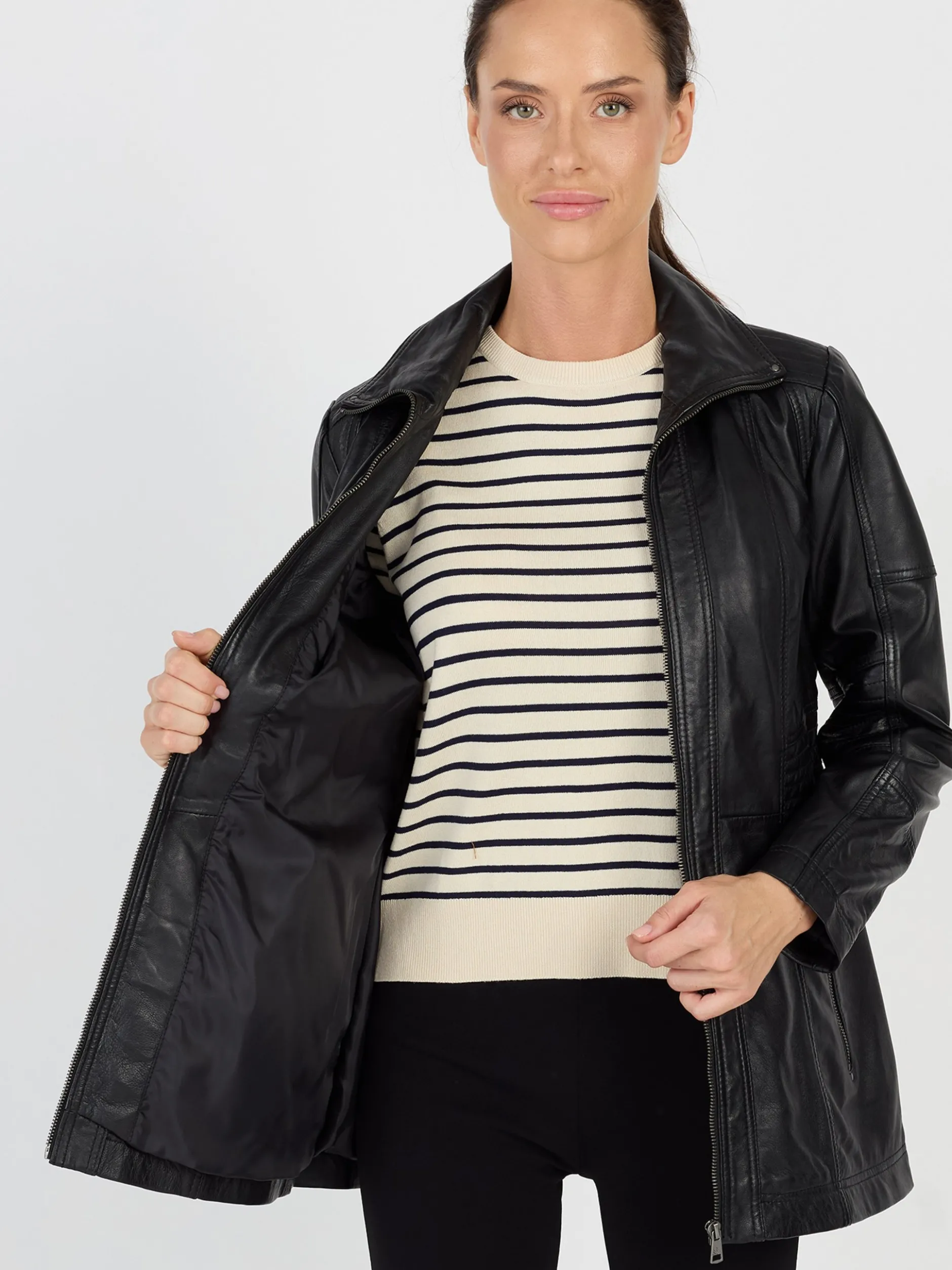 JCC Damen Lederjacke in schwarz