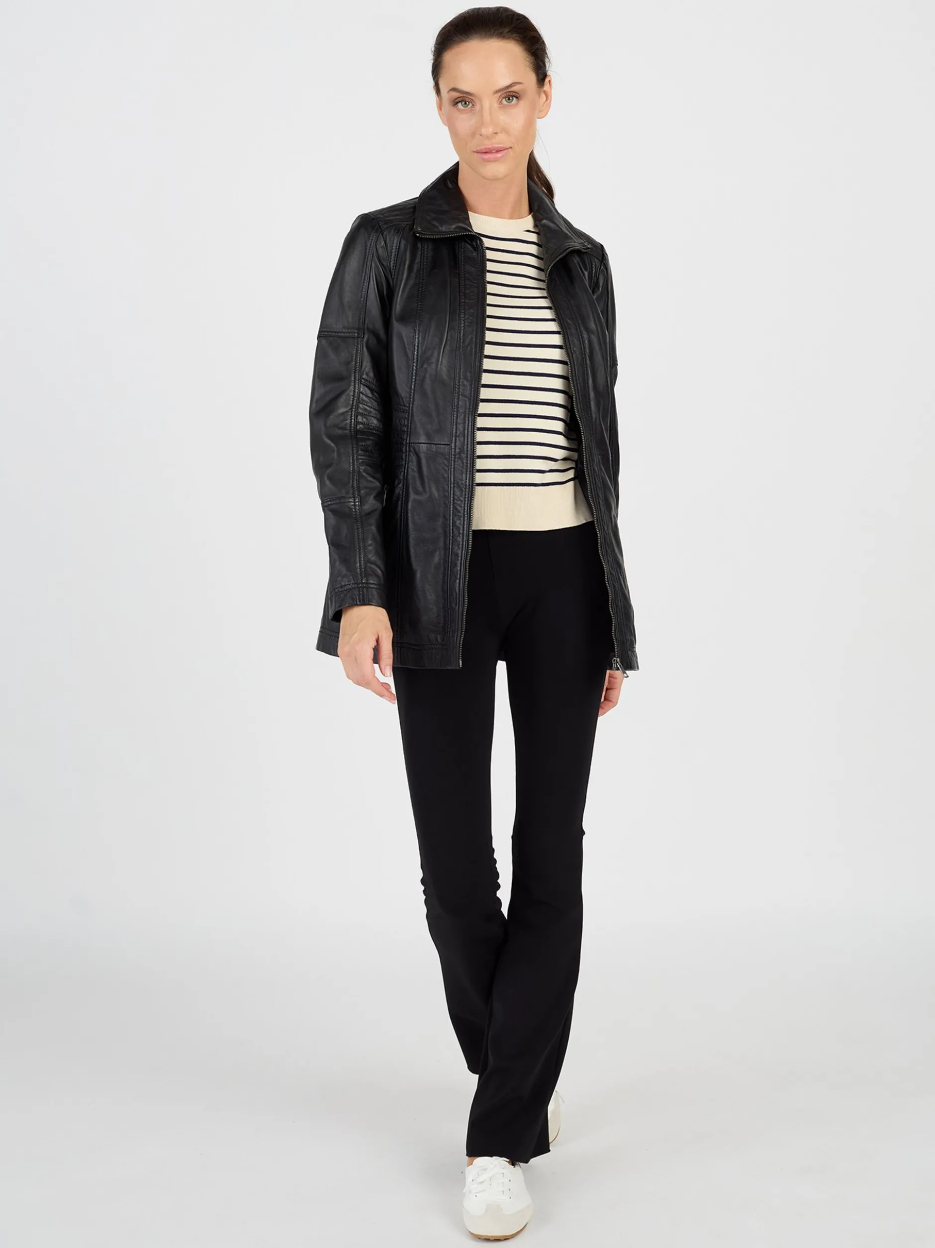 JCC Damen Lederjacke in schwarz