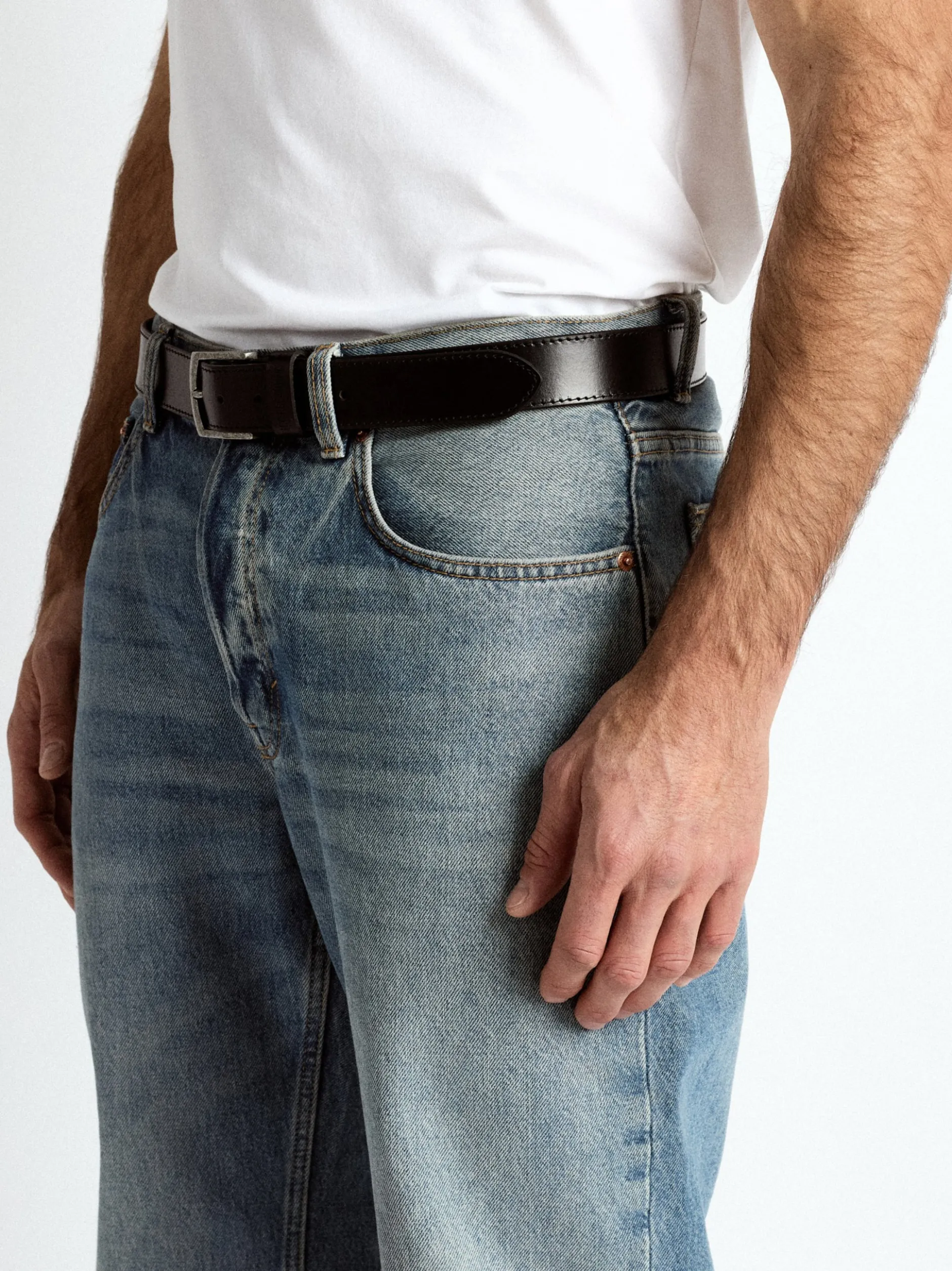 JCC Herren Ledergürtel im 2er-Pack in schwarz braun