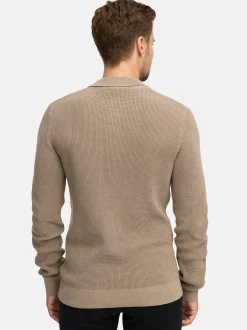 Jeff Herren Strick-Polo - JFTristan in beige