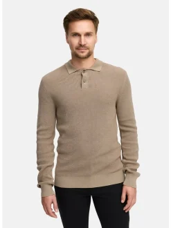Jeff Herren Strick-Polo - JFTristan in beige