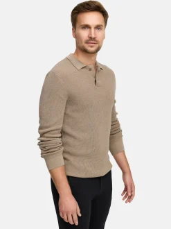 Jeff Herren Strick-Polo - JFTristan in beige