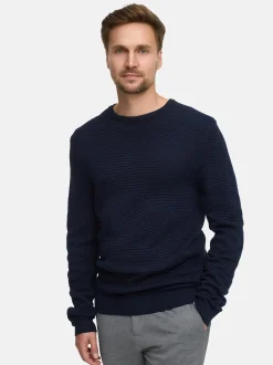 Jeff Herren Strickpullover - JFAbram crew neck in blau