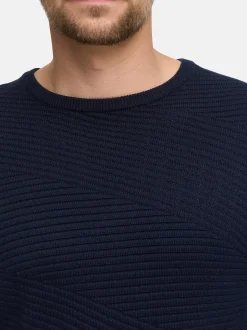 Jeff Herren Strickpullover - JFAbram crew neck in blau