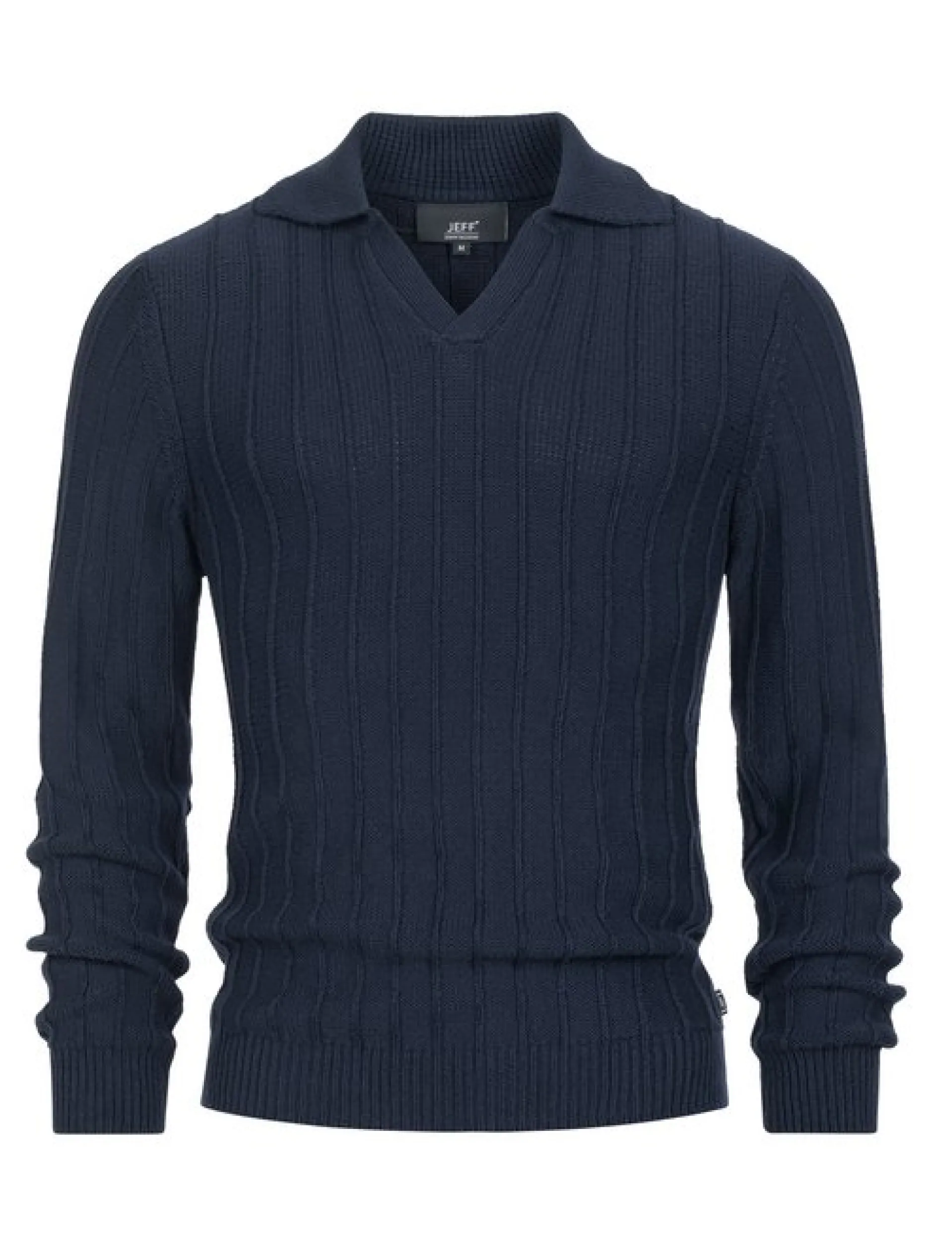 Jeff Herren Strickpullover - JFTruman polo knit in blau