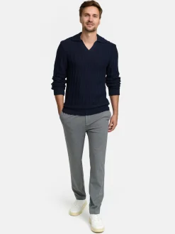 Jeff Herren Strickpullover - JFTruman polo knit in blau