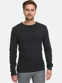 Jeff Herren Strickpullover - JFAbram crew neck in anthrazit