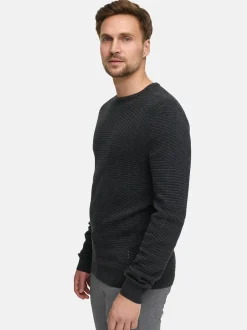 Jeff Herren Strickpullover - JFAbram crew neck in anthrazit