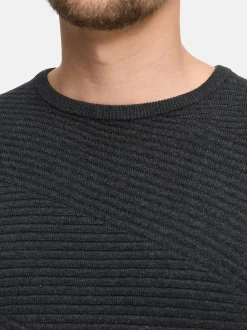 Jeff Herren Strickpullover - JFAbram crew neck in anthrazit