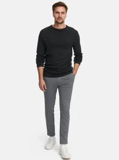 Jeff Herren Strickpullover - JFAbram crew neck in anthrazit