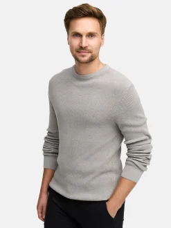 Jeff Herren Strickpullover - JFTristan Crew Neck Knit in hellgrau